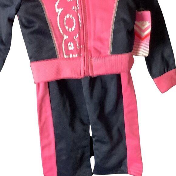 Pony Baby Girl 12M Sweatsuit Pink & Blue‎ Hoodie Pants Set Polyester Graphic - Picture 6 of 10